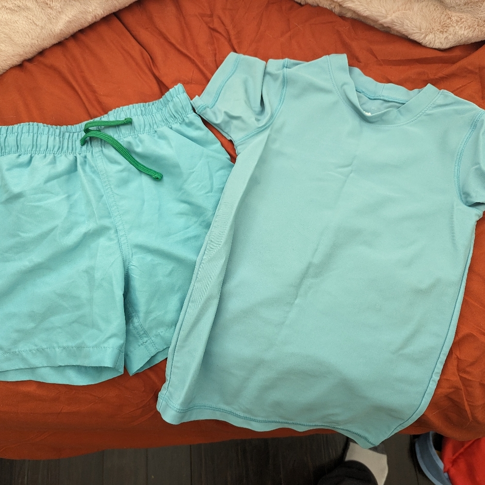 Primary swim shorts and rash guard